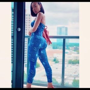 Denim fitted jumpsuit